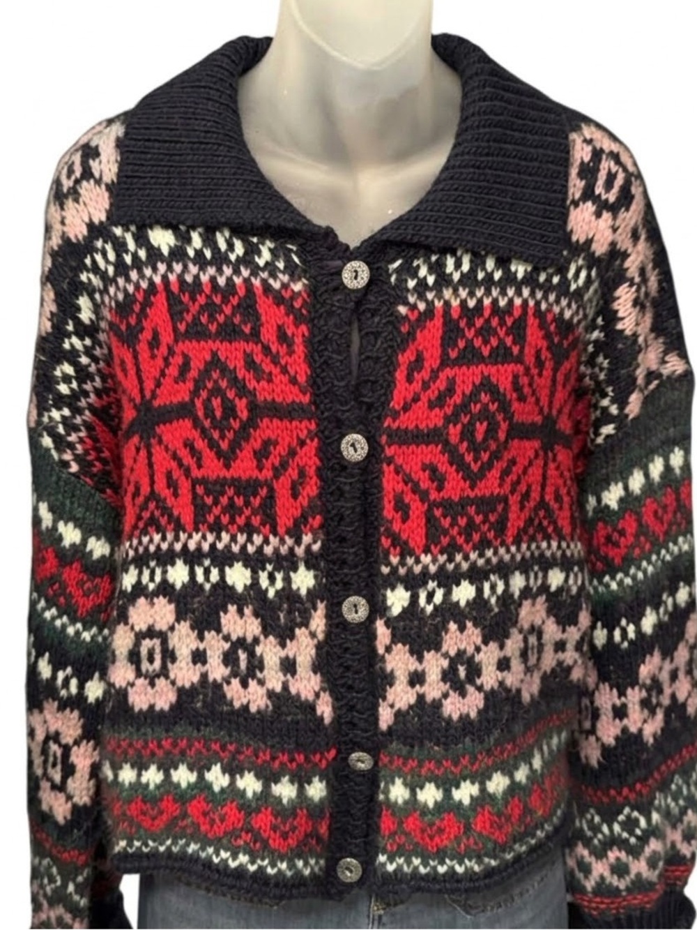 Free People Snowdrift Fairisle Knit Sweater Cardi